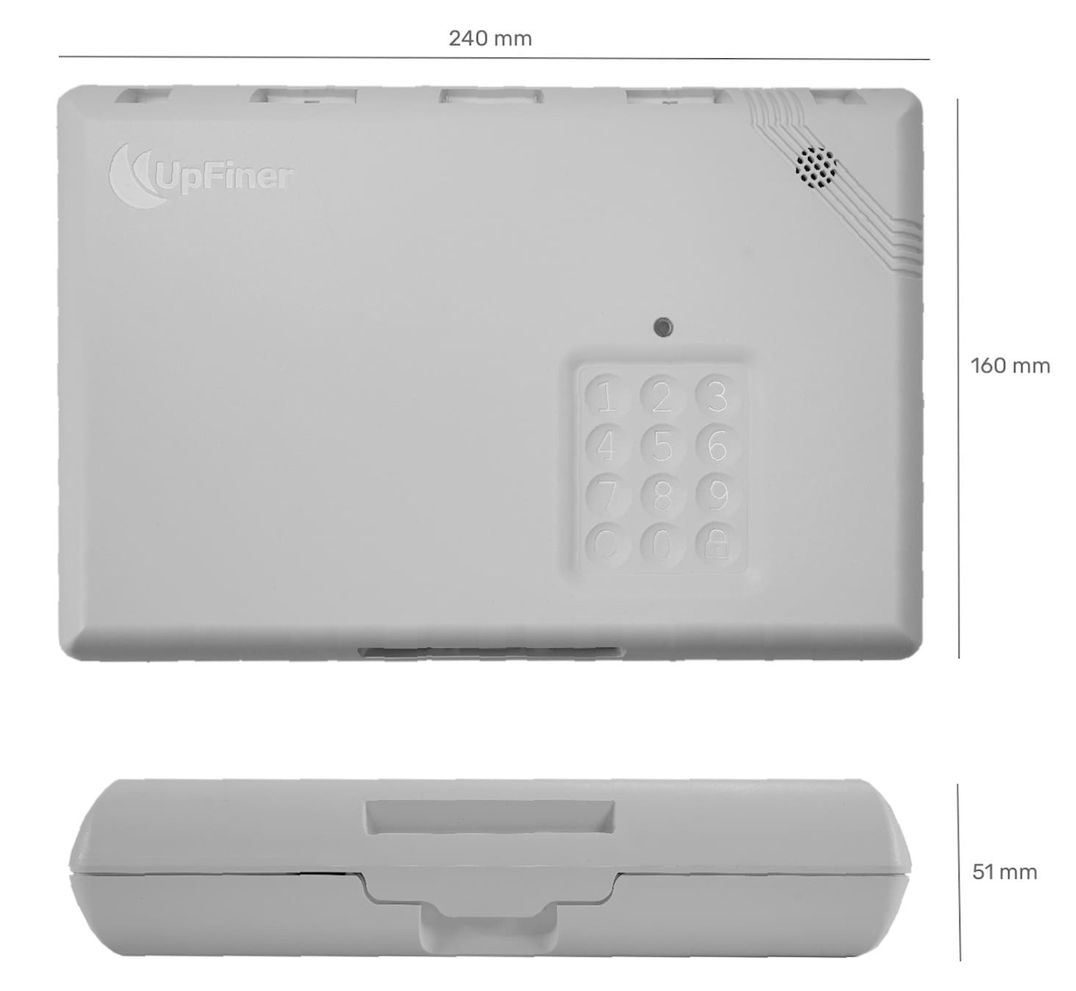 Mini caja fuerte portátil con sensor de movimiento.