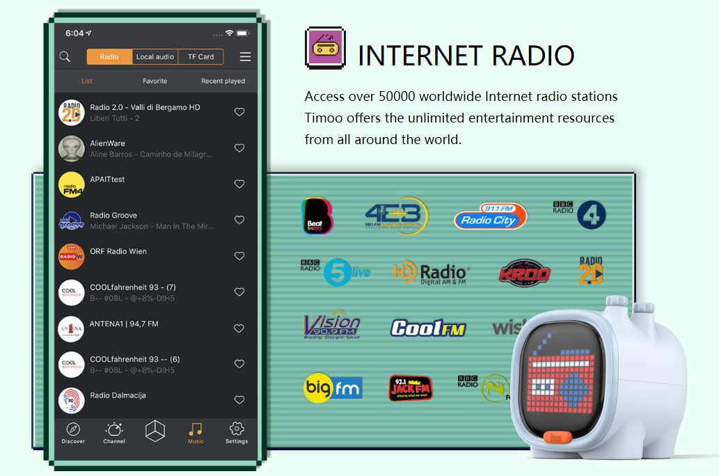 radio por internet con altavoz timoo