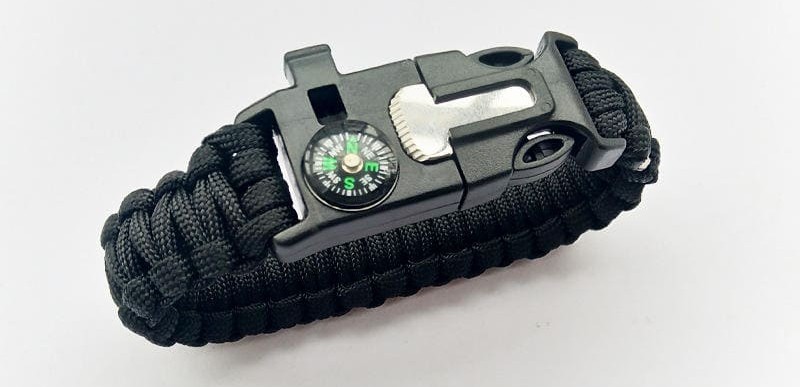 pulsera de paracord con cuerda y brújula