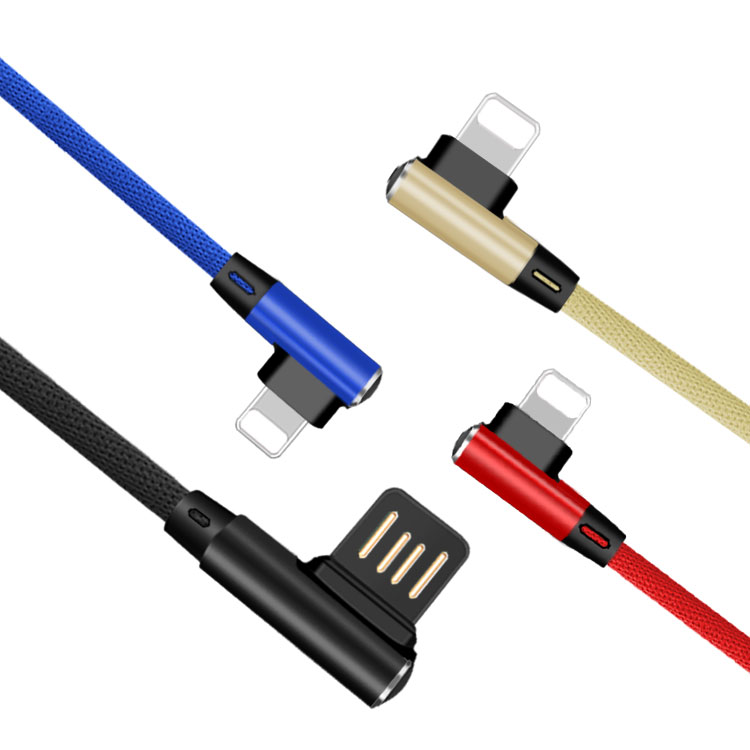 Cable Lightning de Apple para cargar teléfono celular con diseño 90